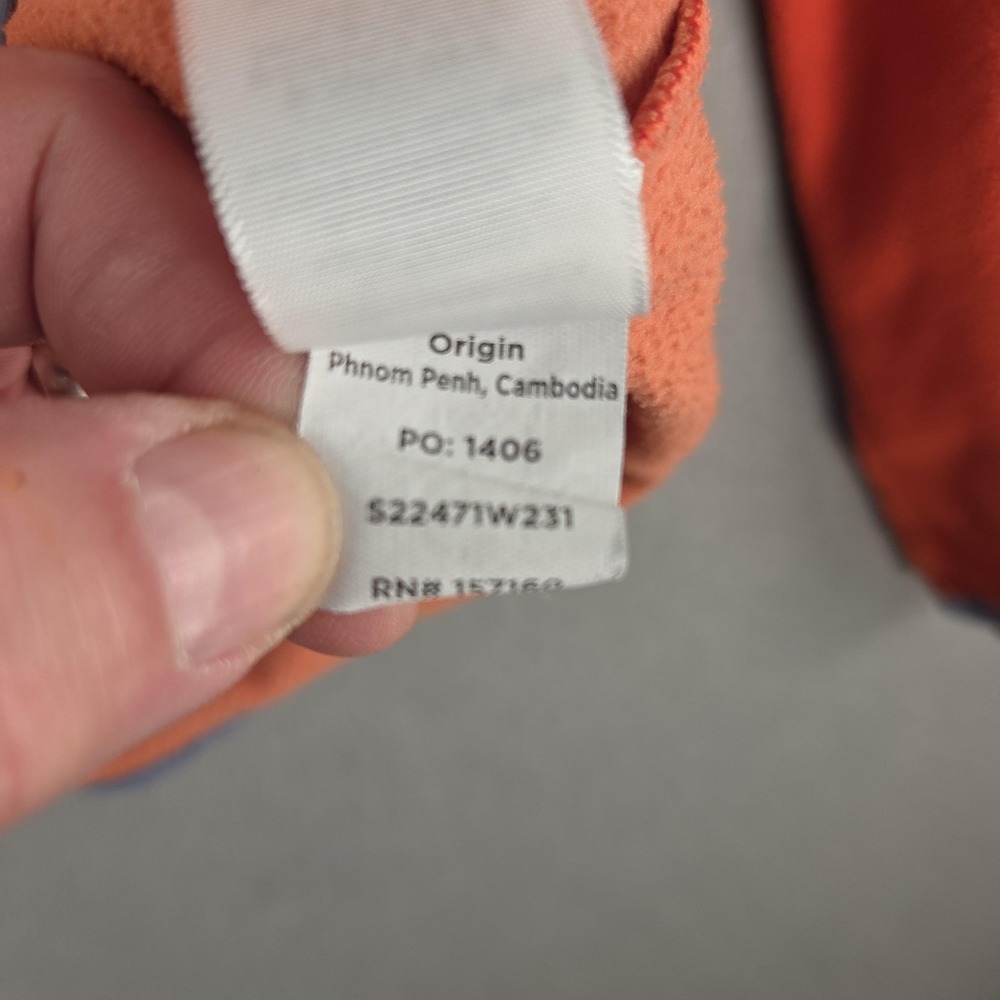 Cotopaxi Fleece Sweater Mens XS Orange Colorblock Half Zip Pullover - Picture 7 of 9